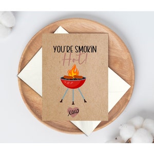 Carte d'anniversaire barbecue drôle, drôle de Saint-Valentin, carte d'anniversaire chaude Smokin