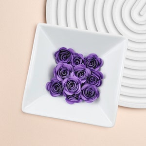 Papier éphémère pour carnets, Une douzaine de petites roses pour tenir un journal, Stickers roses mauves, Stickers 3D, Découpes 3D, Fleurs 3D pour travaux manuels