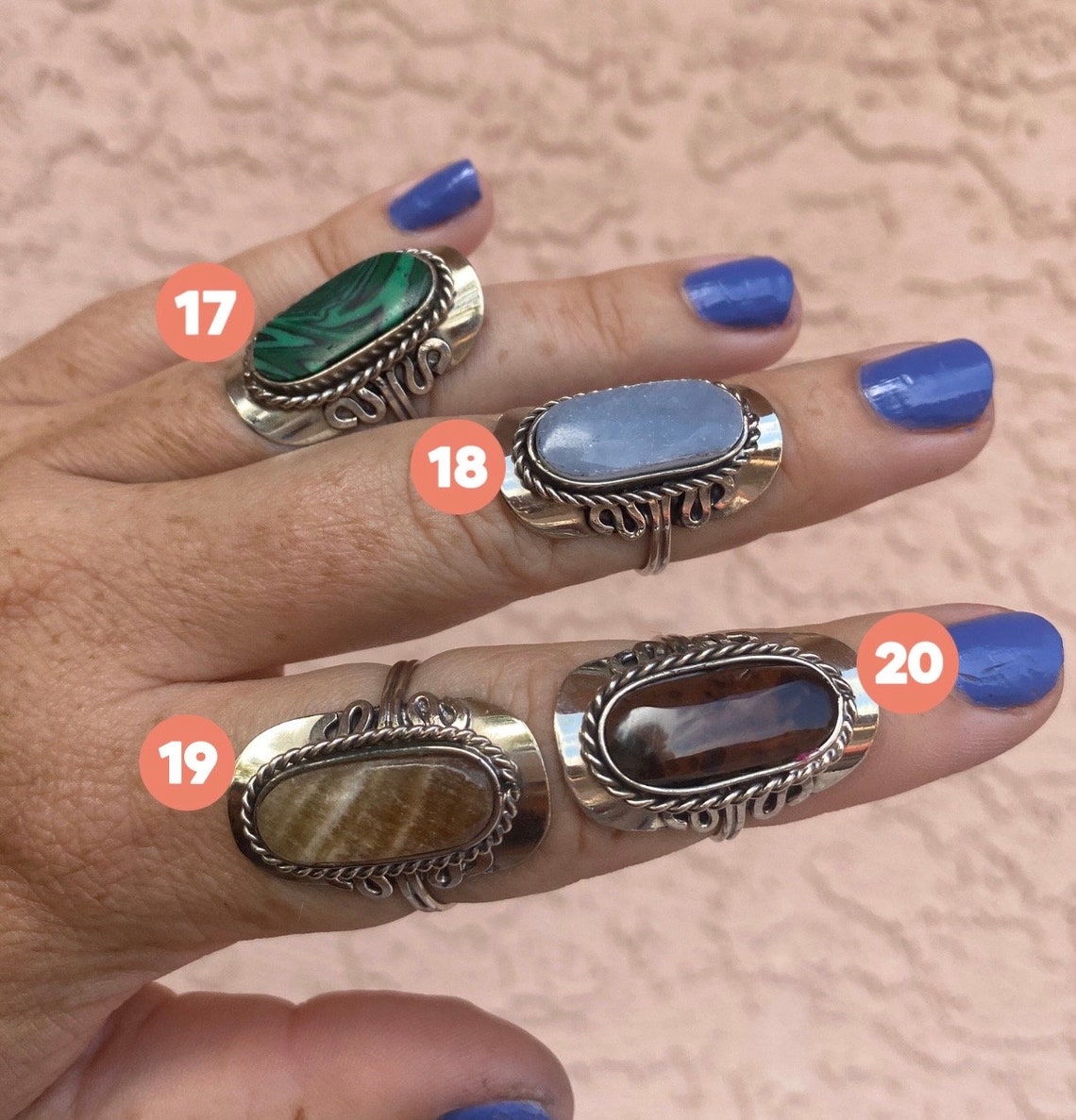 Adjustable Peruvian Stone Rings ~ Authentic Gemstone ~ Unique Rare ...