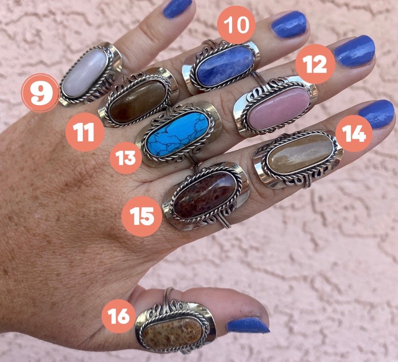 Adjustable Peruvian Stone Rings ~ Authentic Gemstone ~ Unique Rare ...