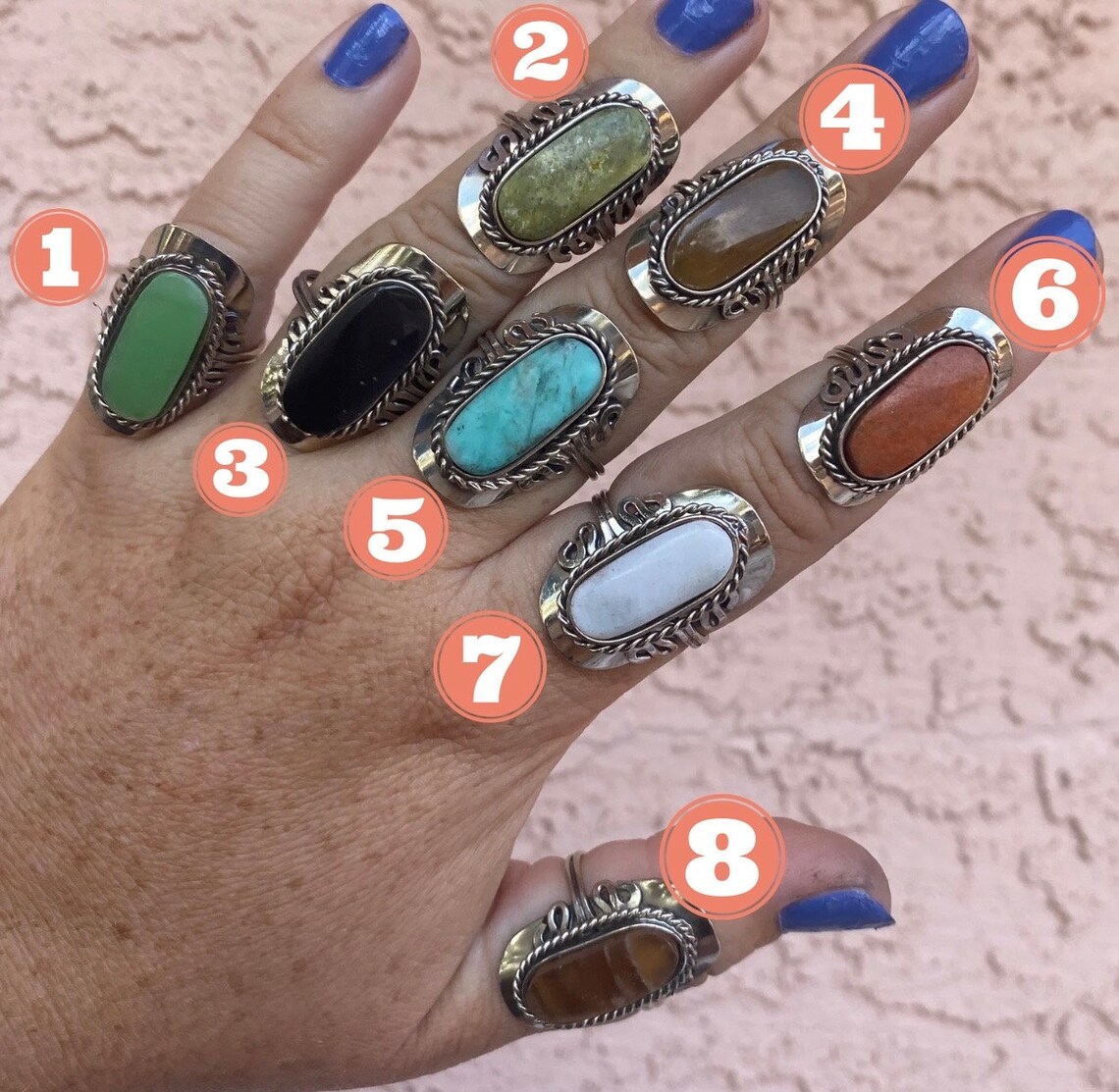 Adjustable Peruvian Stone Rings ~ Authentic Gemstone ~ Unique Rare ...
