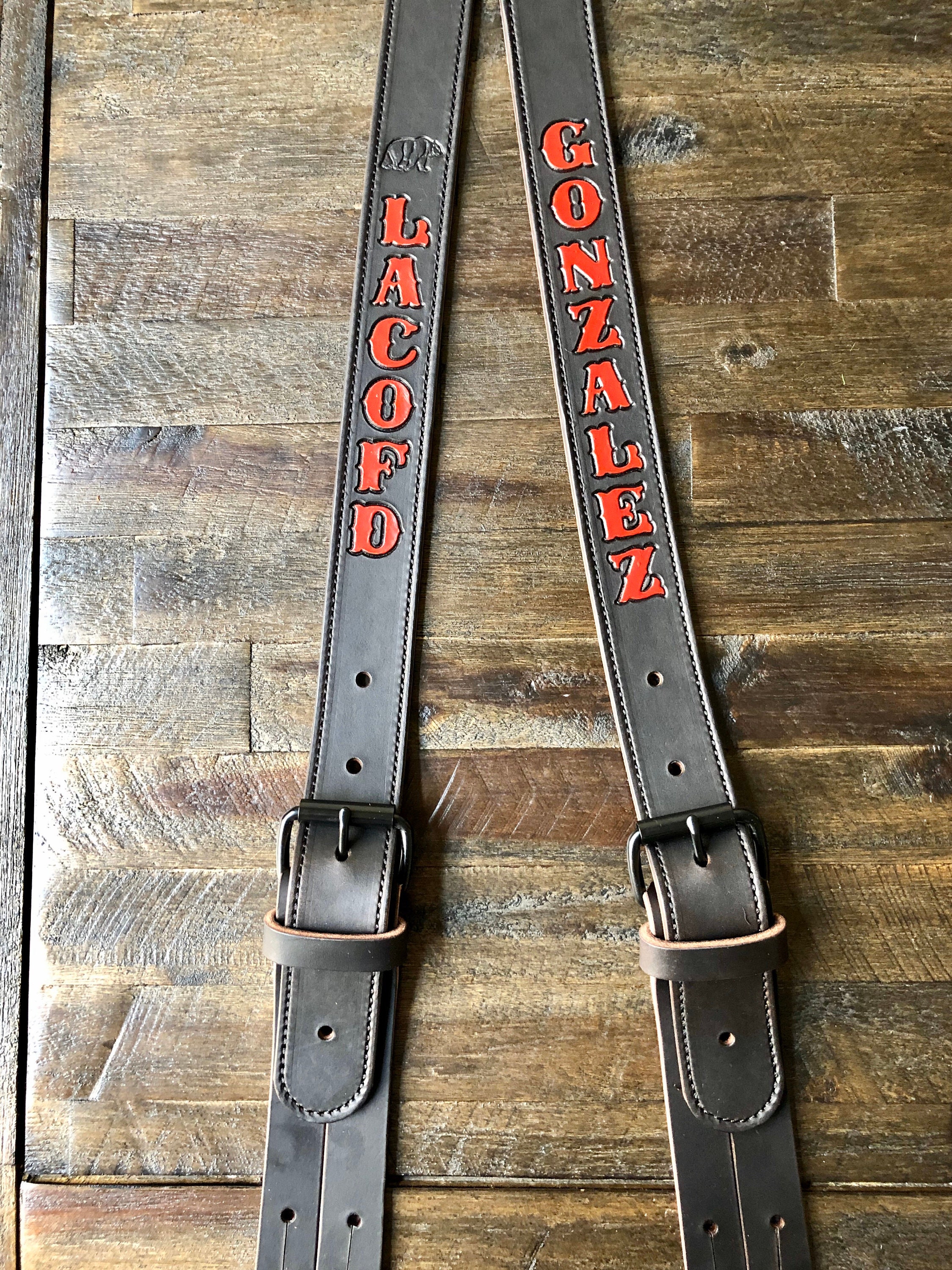 Firefighter Leather Suspenders Etsy