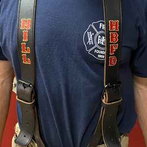 Firefighter Leather Suspenders - Etsy