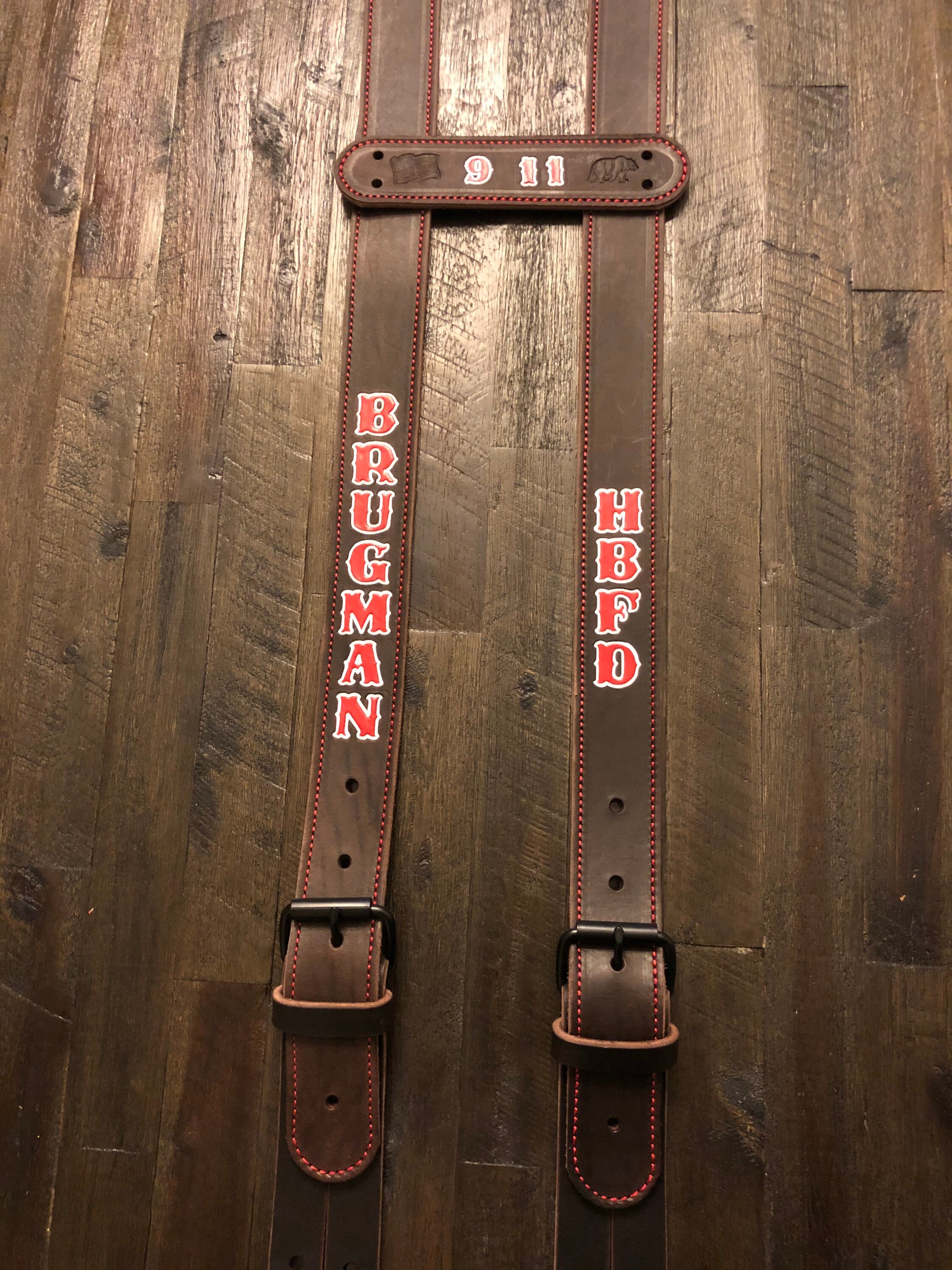 Personalized Leather Firefighter Suspenders | Etsy