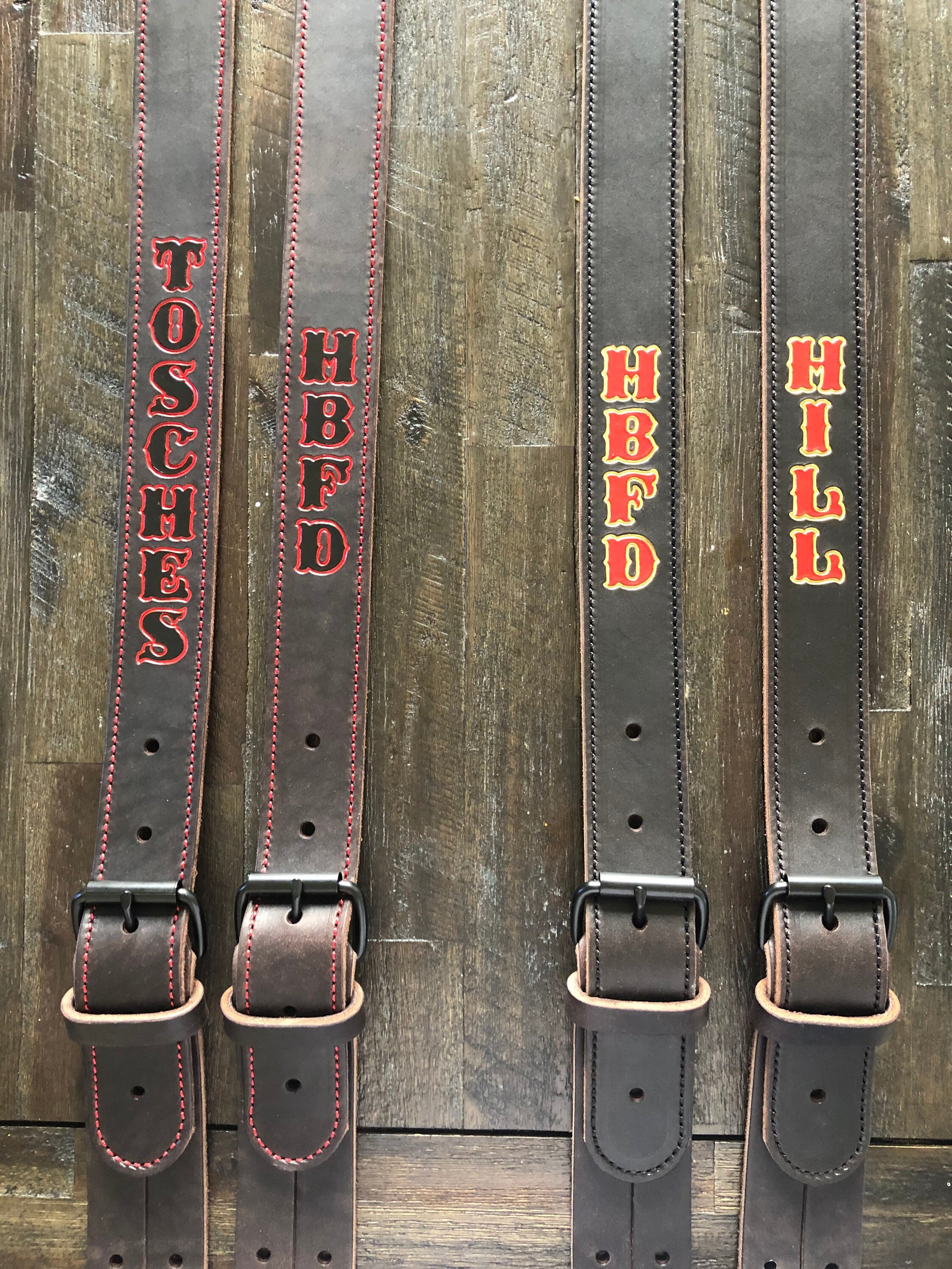 Firefighter Leather Suspenders | Etsy