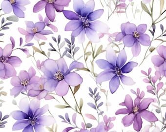 Digital Download - Seamless Pattern; Purple Floral Pattern - Etsy