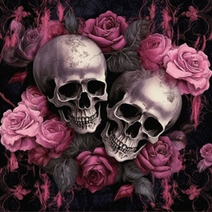 Digital Download || Roses and Skulls || Tumbler wrap || Craft Design