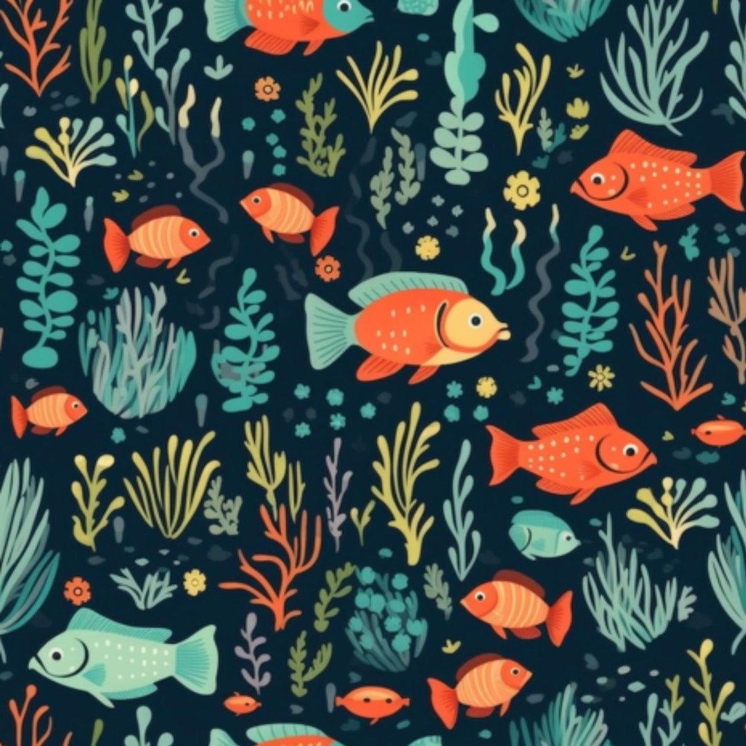 Sea Fisf Pattern Digital Download - Seamless Pattern; Under the Sea Fish Pattern - Etsy