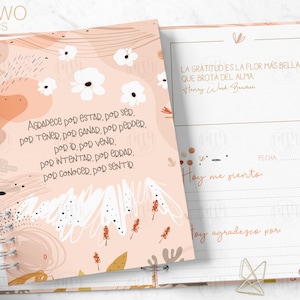 Diario de gratitud / diario de agradecimiento / Descarga en Pdf / Imprimible / hoy agradezco por / media carta / gratitude journal