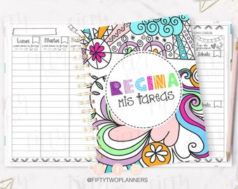 Task notebook GIRL / task notebook for girl / back to school / printable / children's agenda