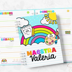 Agenda Colorida Para Maestra 2025 2026 / agenda imprimible media carta / regreso a clases / agenda escolar