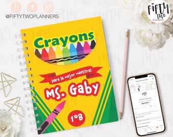 CRAYONS COVER / digital planner cover (US letter 8.5x11) / planner cover / instant download -
