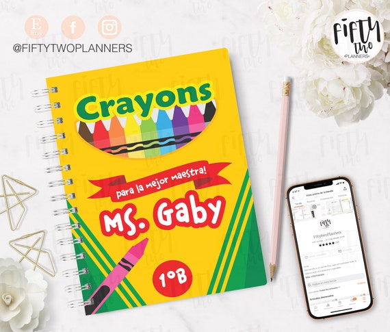CUBIERTA CRAYONS / portada digital / de planeador  (us letter 8.5x11) / cobertura de planificador  / descarga instantánea -