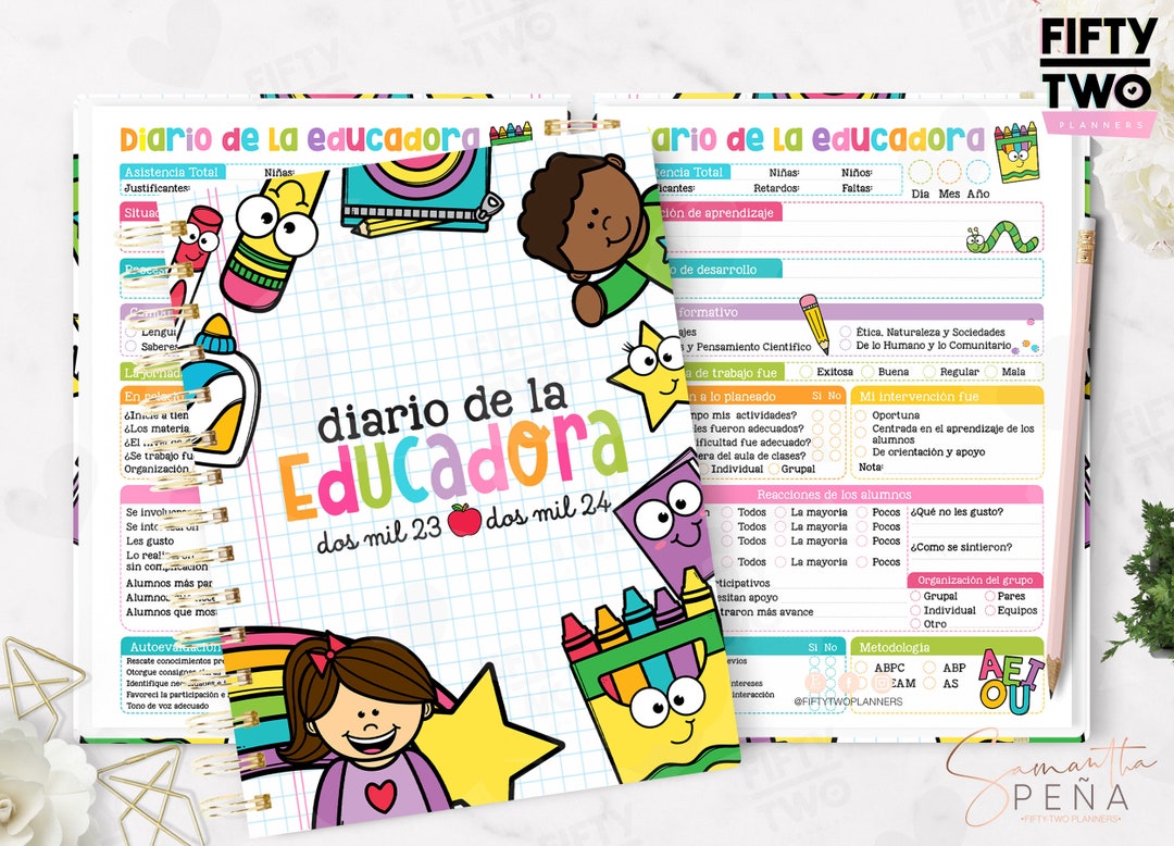 Diario De La Educadora Actualizado 2023 2024 / Recursos Para - Etsy UK