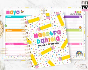 Agenda básica de maestra  2026-2027 / imprimible / agenda de maestra imprimible / agenda escolar / diario de calificaciones