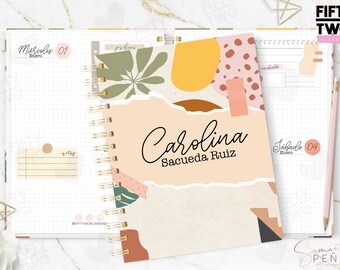 LOVE SCRAPBOOK AGENDA 2025 / half legal / two-day-per-page agenda / 2025 agenda / 2025 / pretty agenda / agenda in Spanish