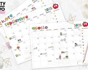 Teacher Calendars with Mexican Holidays 2025-2026 / Teacher Gift / Teacher Tool / Desk Calendar