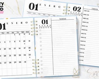 2026 Daily Executive Kit – 2 Half-Letter Planners | Daily Planner with Schedules + Notebook | Printable PDF