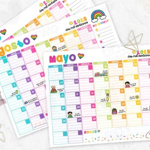 CALENDARIOS Maestra con festivos mexicanos 2025-20256 / regalo para maestra  / herramienta para maestros / calendario de mesa