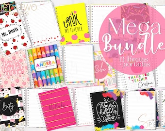 Paquete de libretas y cubiertas para maestra / hojas imprimibles para maestra/ hoja de raya / Descarga Instantánea / hojas imprimibles / pdf