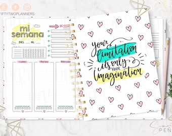 Agenda perpetua doodle /medio oficio / agenda perpetua / planeador imprimible /Pdf Imprimible / Descarga Instantanea / Agenda sin fechas