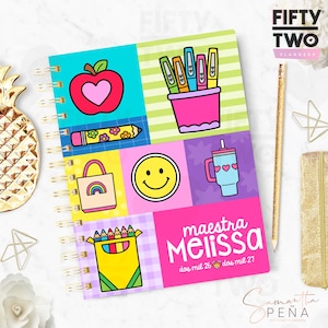 Teacher Patch Planner Cover | JPG | Printable Teacher Notebook Cover | Letter & Half Letter | School Planner