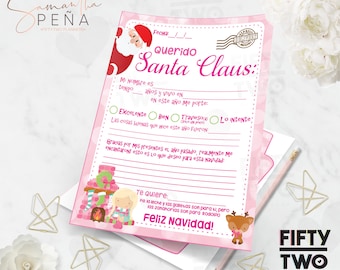 LETTER TO BLUE SANTA / printable letter to santa / Printable Pdf / Instant Download / letter to santa letter size / christmas list /