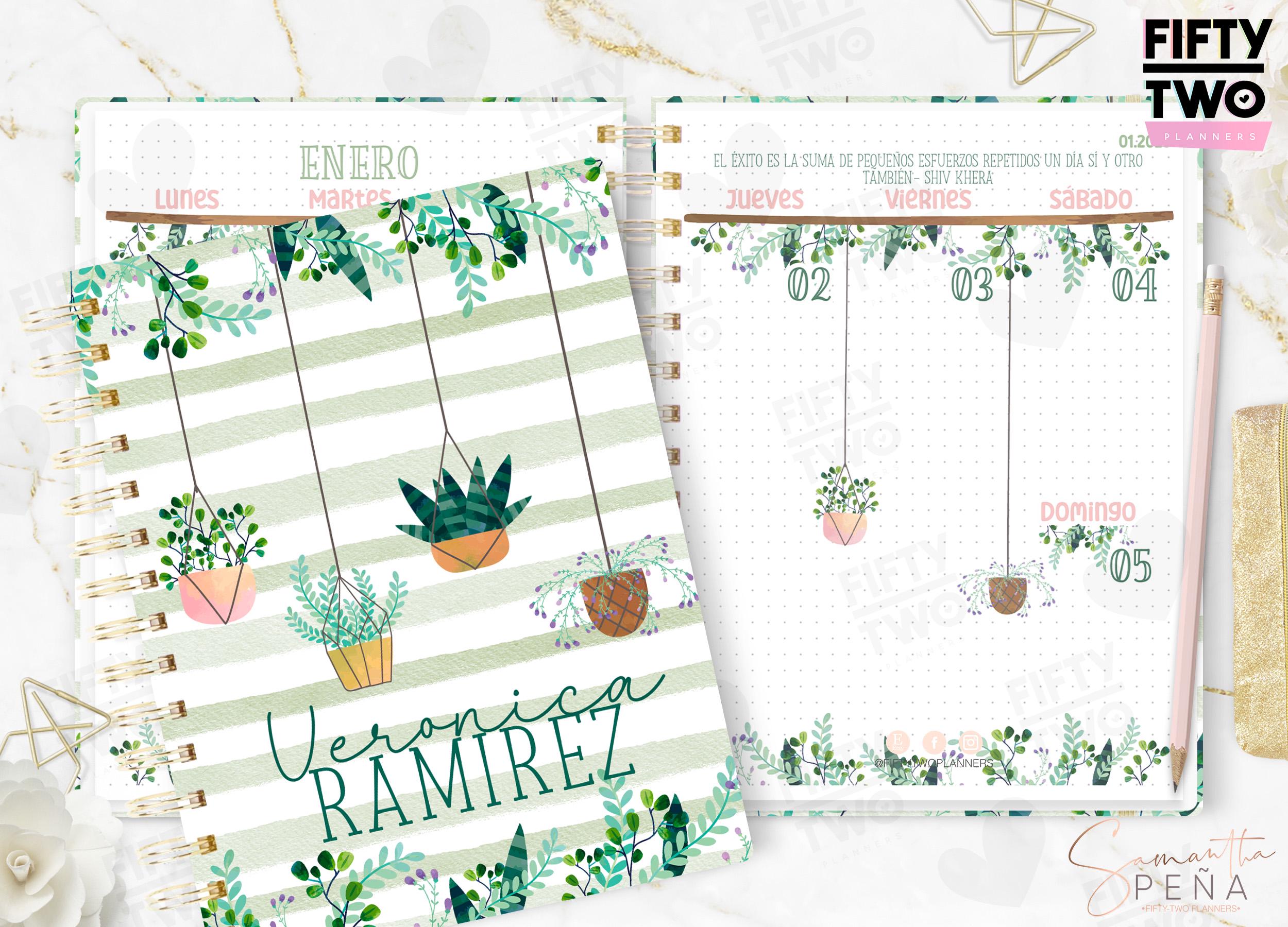 Agenda in Spanish 2025 Plants / NEW COLLECTION 2025 / printable half-letter agenda / printable digital download agenda / 2025 agenda