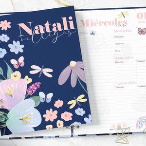 Agenda de flores  y mariposas 2025 / imprimible / media carta / agenda diaria / agenda bonita  en español / agenda en español  2025 / 2025 /