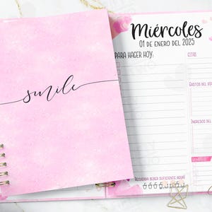 AGENDA 2025 PINK WATERCOLOR / agenda acuarela 2025 / 2025 / agenda español / agenda imprimible / agenda diaria 2025 español /agenda bonita
