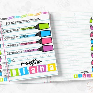 COLLECTION 13 NOTEBOOKS 2023 / notebooks and covers for teachers / printable sheets for teachers / Printable Teacher's Day gift
