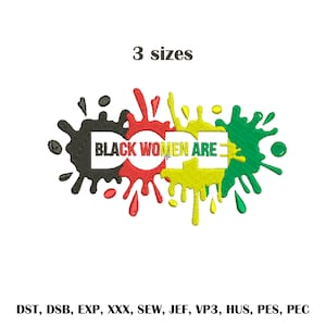 Black woman embroidery designs African American woman embroidery Black woman are dope embroidery Afrocentric embroidery design Melanin