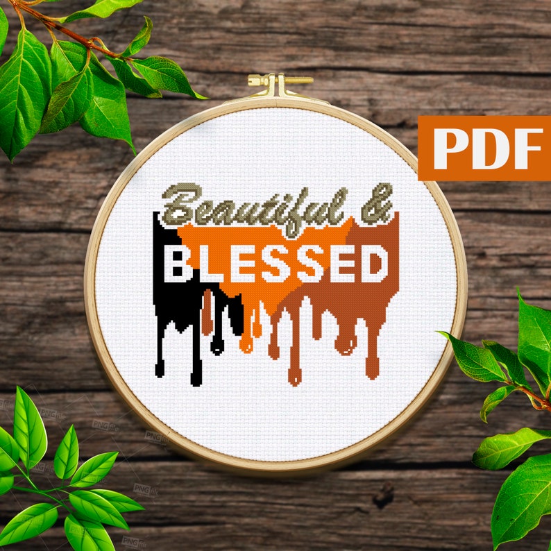 Beautiful & Blessed Cross Stitch Pattern African American Cross Stitch ...