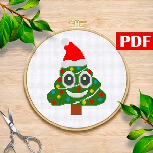 Frohe Weihnachten KreuzstichMuster Weihnachten Poop Kreuzstich Weihnachten Design Weihnachten Dekor Anfänger gezählt Kreuzstich Easy PDF