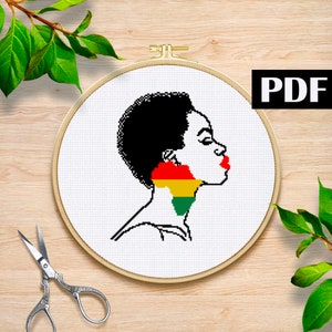 African Woman Cross Stitch Pattern Black woman are dope pdf Melanin cross stitch pattern PDF Black lives matter African woman cross stitch
