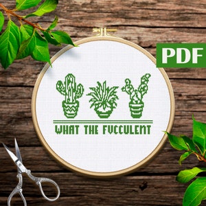 Che cosa il modello di punto croce fucculento PDF Pianta modello di punto croce Cactus punto croce Citazioni divertenti modello PDF Punto croce moderno