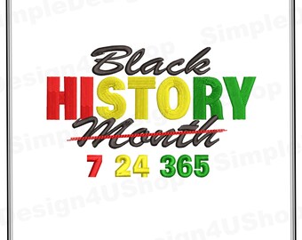 Black History Month Machine Embroidery Design African American embroidery Black Live matters Melanin embroidery MLK Day embroidery