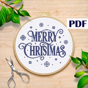 Merry Christmas cross stitch pattern Happy New Year pattern Christmas Vibes Christmas Nativity cross stitch Beginners counted cross stitch