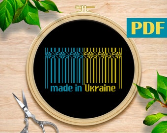 Made in Ukraine cross stitch pattern Ukraine is independent design Ukraine is fighting Flag Ukraine embroidery Ukrainian Roots design