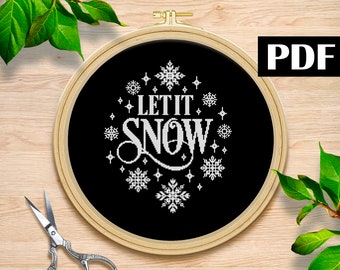 Let it snow cross stitch pattern Jesus baby embrroidery Nativity scene silent night oh holy night Religious cross stitch Christmas Nativity