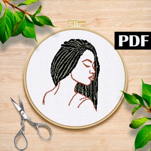 African Woman cross stitch pattern Black woman are dope pattern pdf Melanin cross stitch pattern PDF Black lives matter Easy pattern PDF