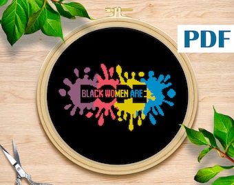 African american cross stitch pattern Dope cross stich Black woman are dope pdf Black lives matter African woman cross stitch PDF download
