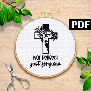 Not perfect just forgiven pattern PDF He is Risen cross stitch  Jesus baby pattern Religious cross stitch PDF Easter Cross Stitch Pattern