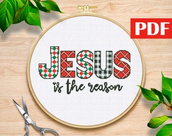 Jesus is the reason cross stitch pattern PDF Nativity scene silent night oh holy night pattern Religious cross stitch Christmas Nativity