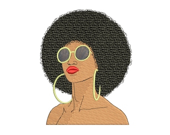 Mujer afroamericana diseño de bordado a máquina Mujer negra son bordados de droga Diseño de bordado afrocéntrico Black lives matter bordado