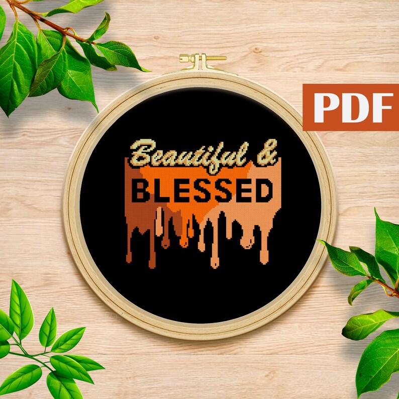 Beautiful & Blessed Cross Stitch Pattern African American Cross Stitch ...