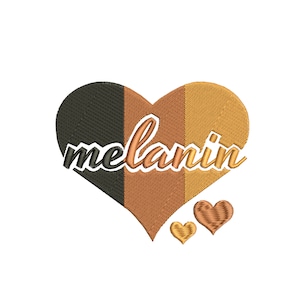 Melanin embroidery design Melanin in drip embroidery design Drop embroidery African American woman embroidery Heart machine embroidery