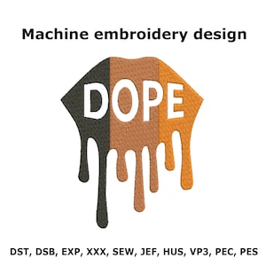 Dope machine embroidery design Melanin embroidery design African American woman embroidery Drop machine embroidery Black lives matter design