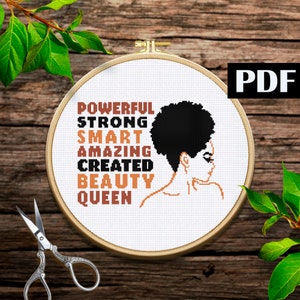 African Woman Cross Stitch Pattern Black woman are dope pdf Melanin cross stitch pattern PDF Black lives matter African woman cross stitch