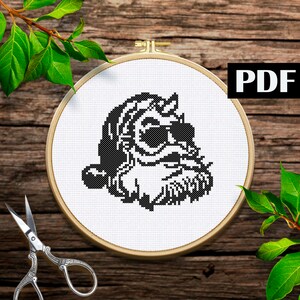 Cool santa cross stitch pattern Merry Christmas cross stitch Holiday design Christmas decor Beginners counted cross stitch Santa claus PDF